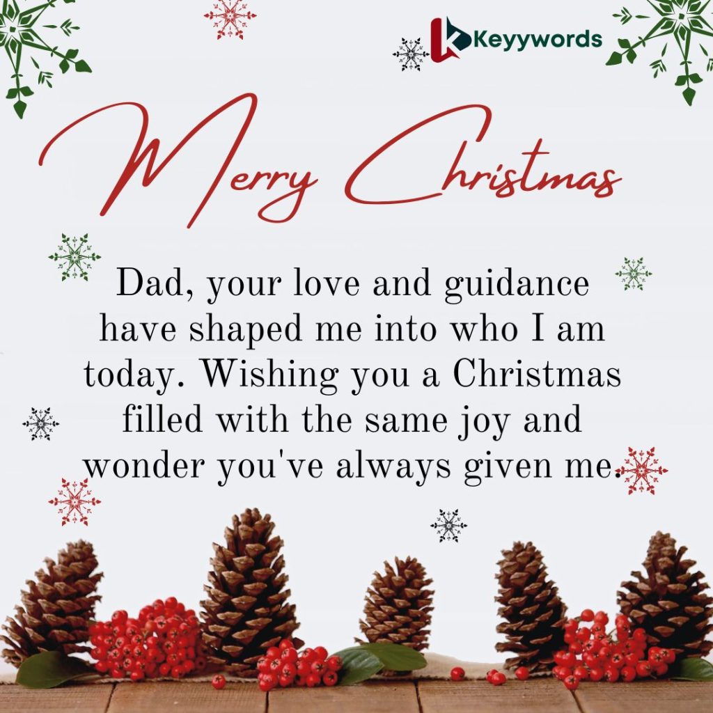 Christmas card messages for a dad from his Son
