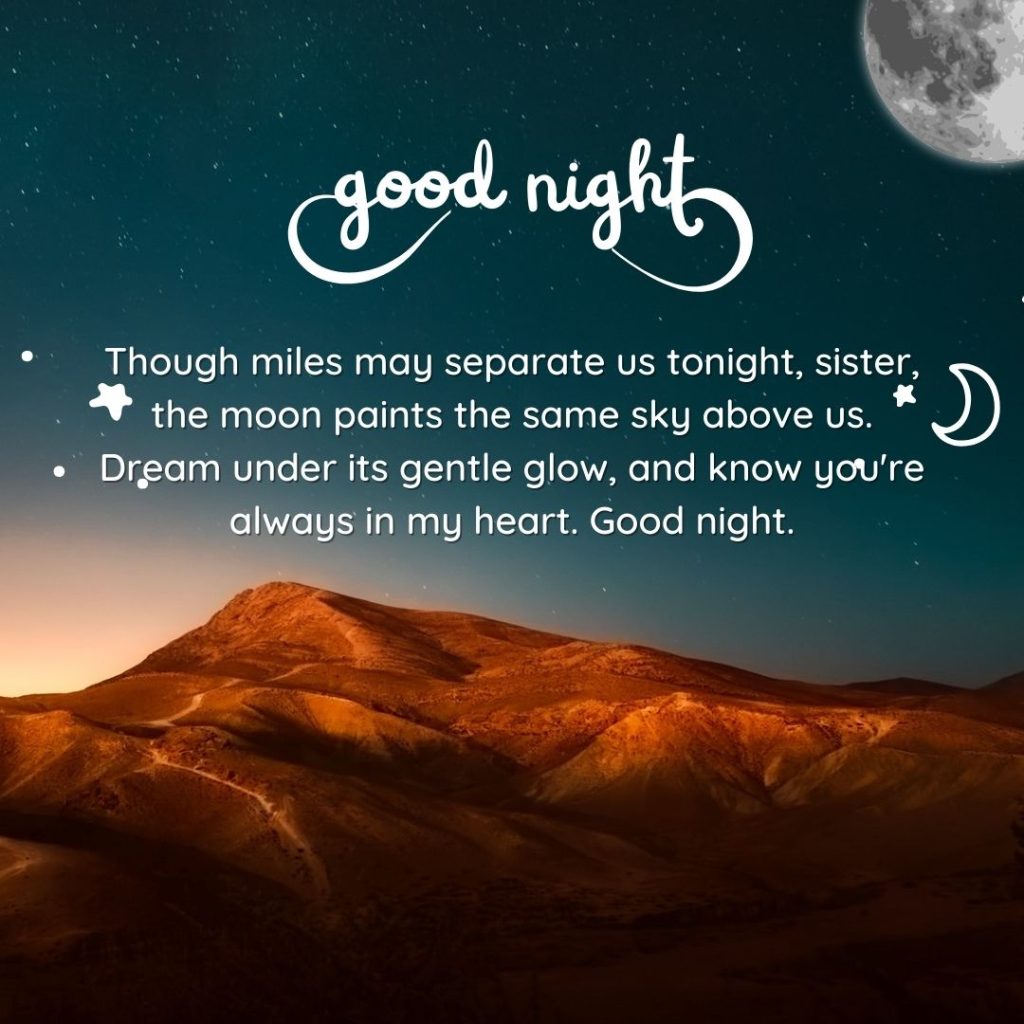 Good Night Quotes For Sister Far away