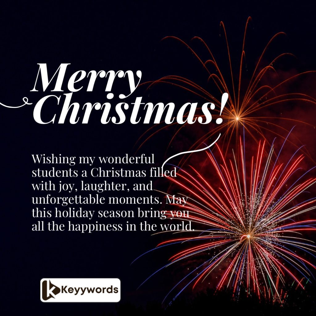 Merry Christmas Greetings For Students from aunt/uncle