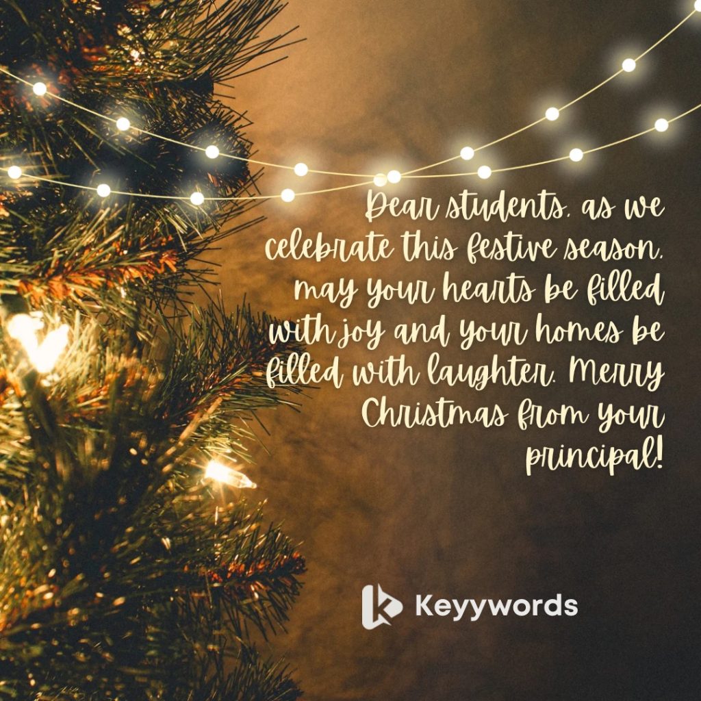 Merry Christmas Greetings For Students from the principal