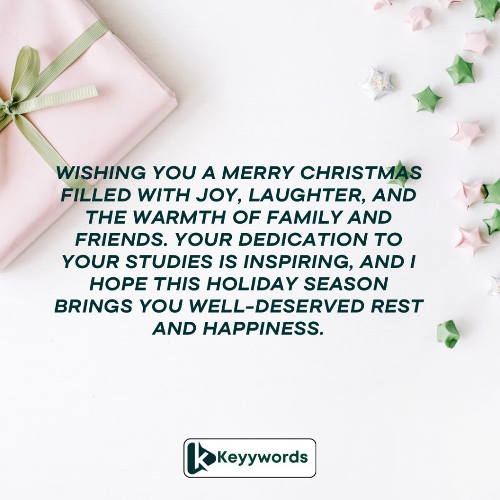 Merry Christmas Greetings to students on scholarship