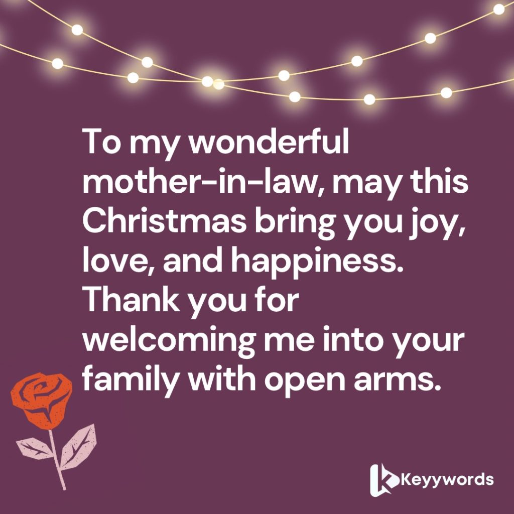 Merry Christmas Quotes For Mother-in-Law after Wedding