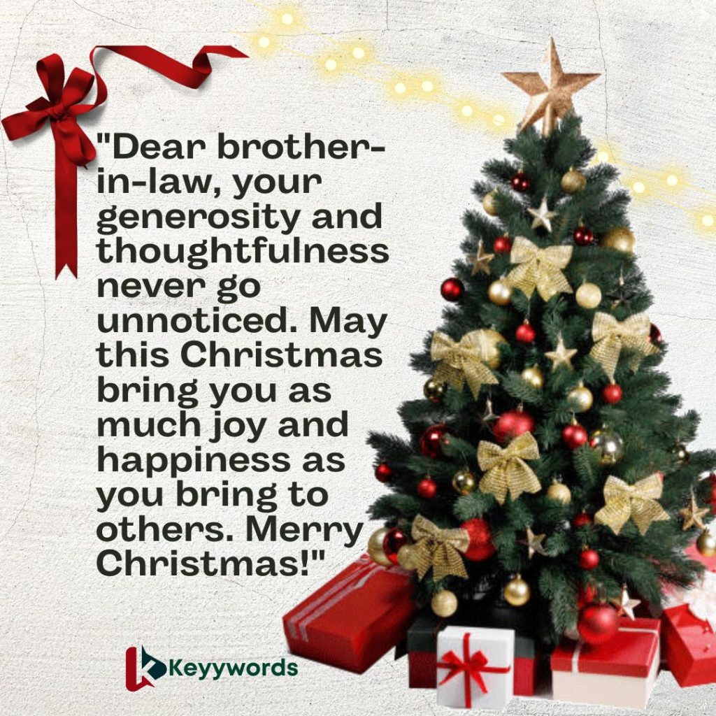 Merry Christmas messages to express gratitude and appreciation to your brother-in-law
