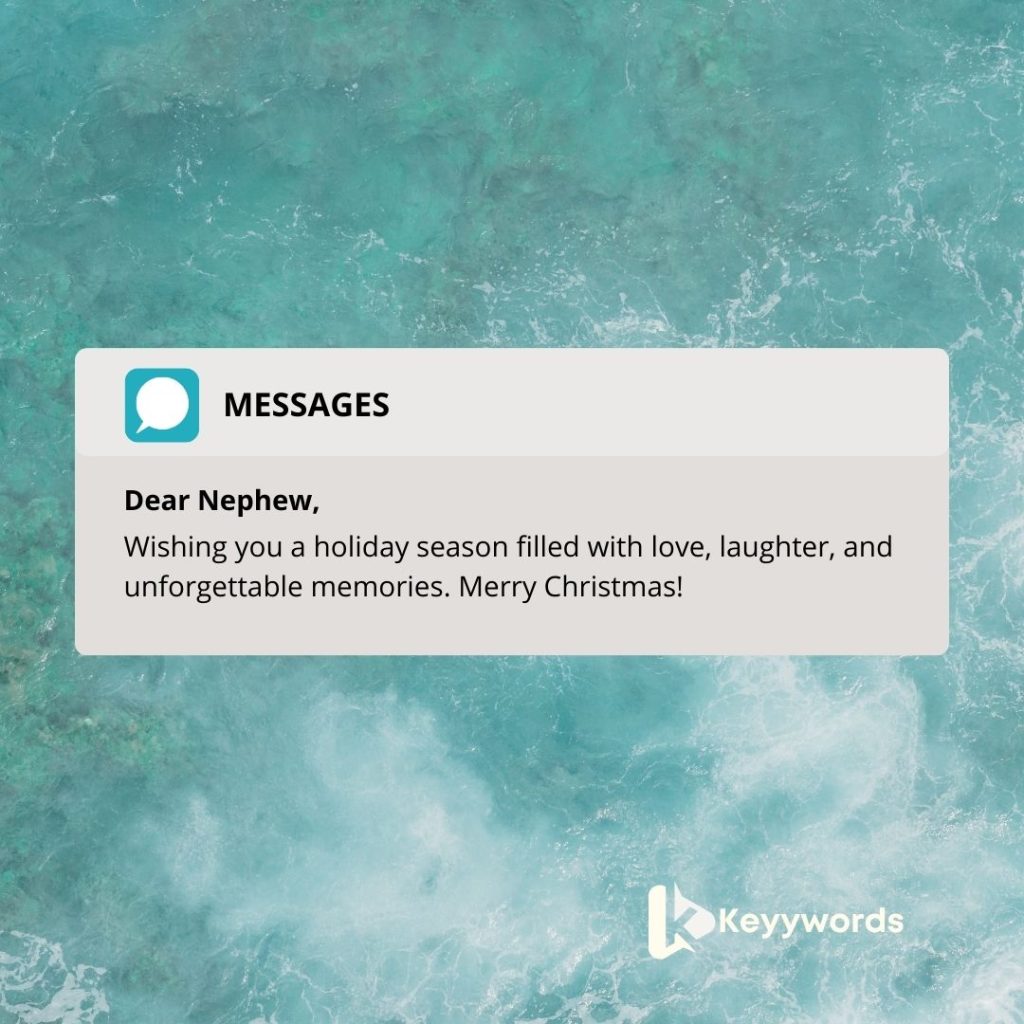 Merry christmas wishes for nephew from Uncle