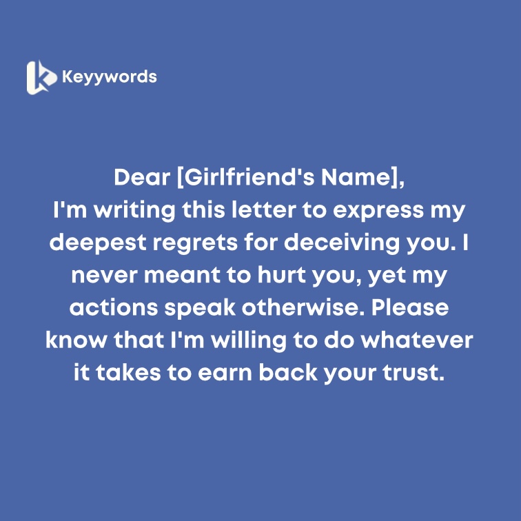 Regretful Apology Letters to My Girlfriend because I Lied to Her