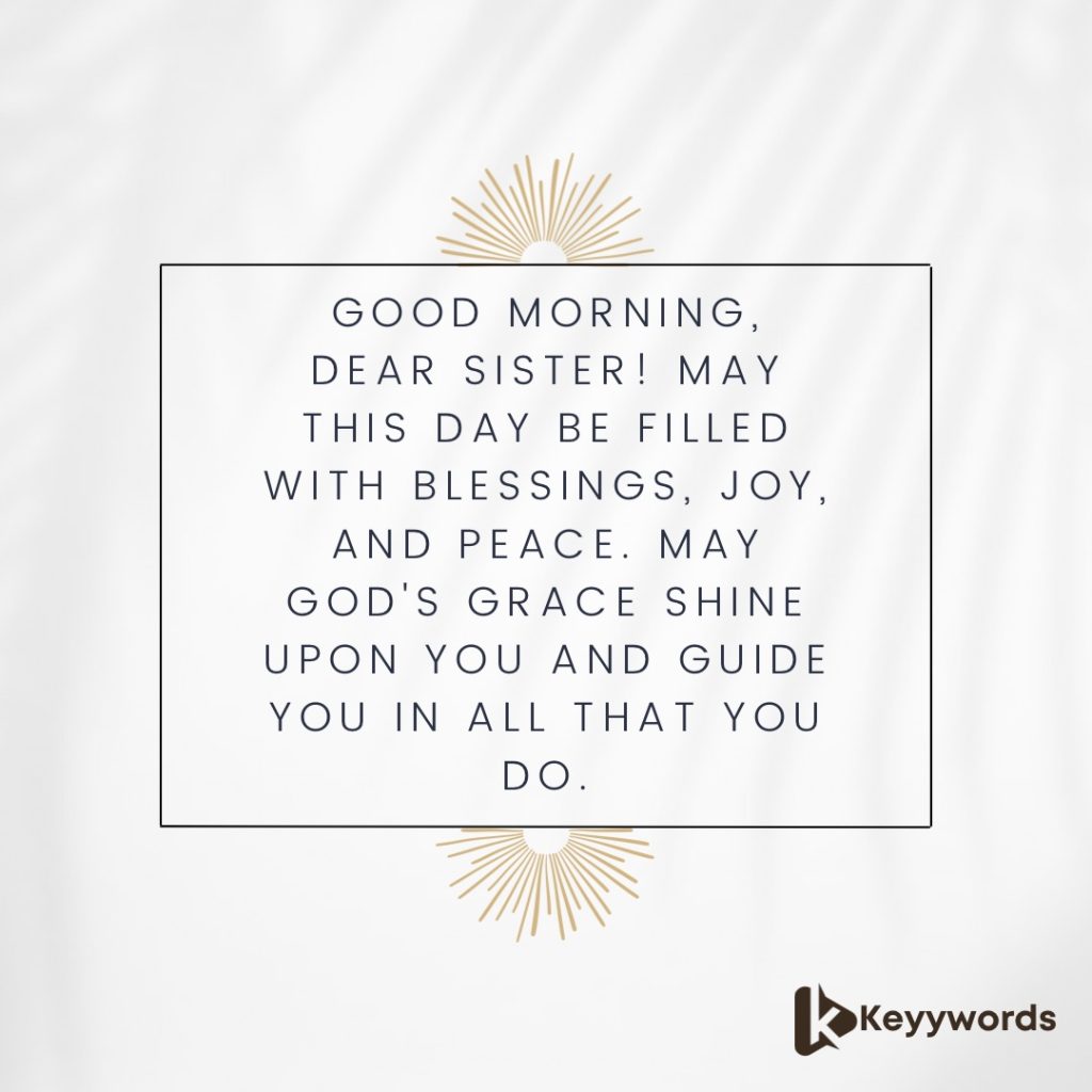 Good Morning Wishes For Sister with prayers