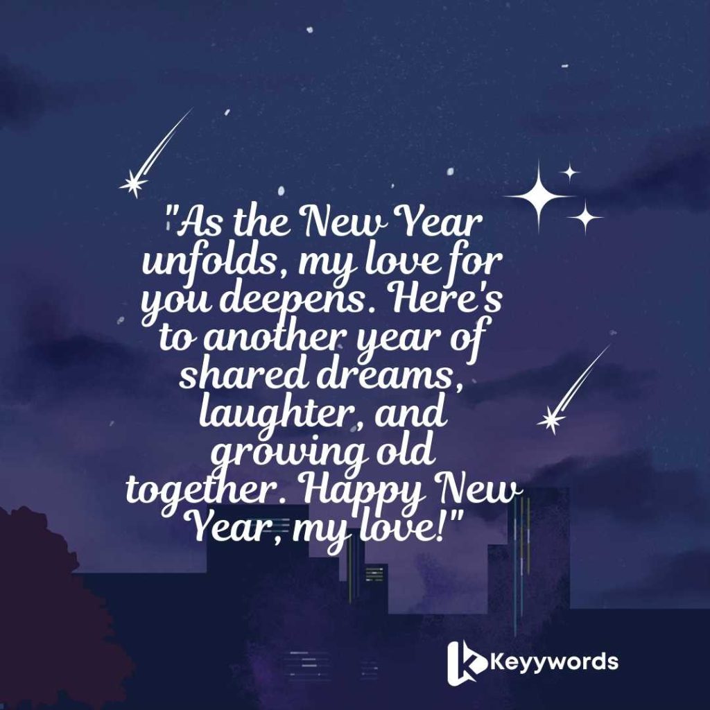 Happy New Year messages to my love