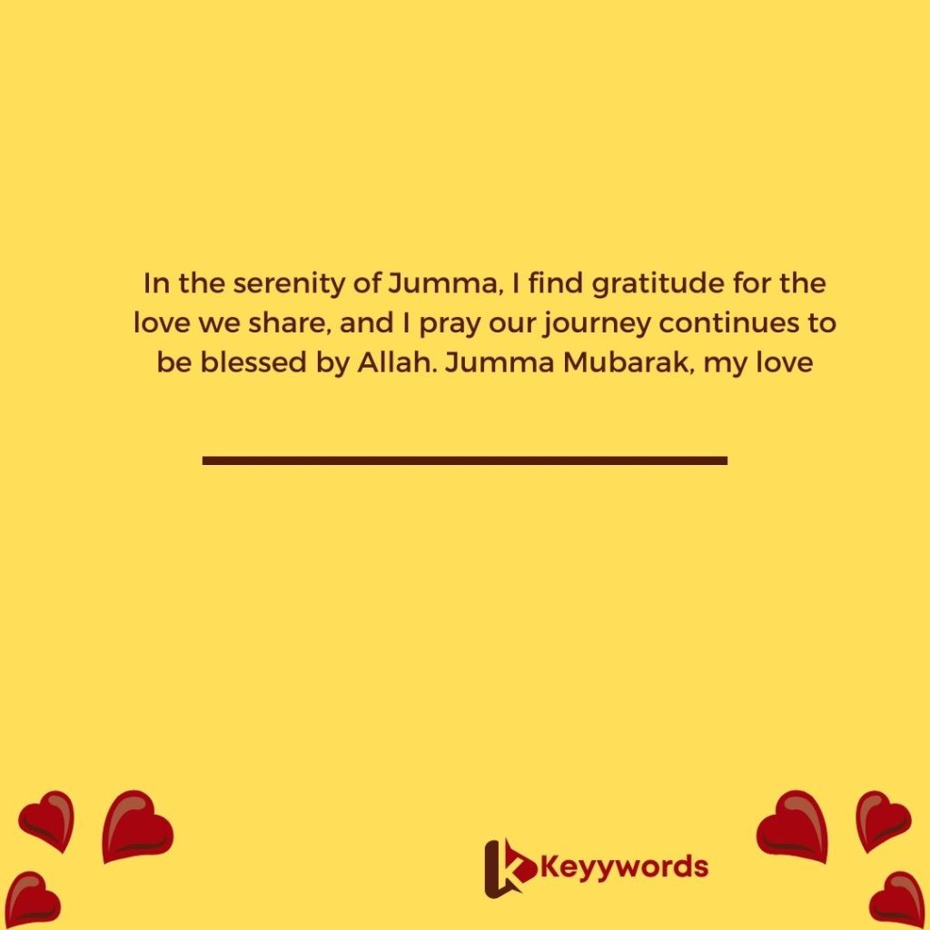 Jummat Mubarak quotes for girlfriend