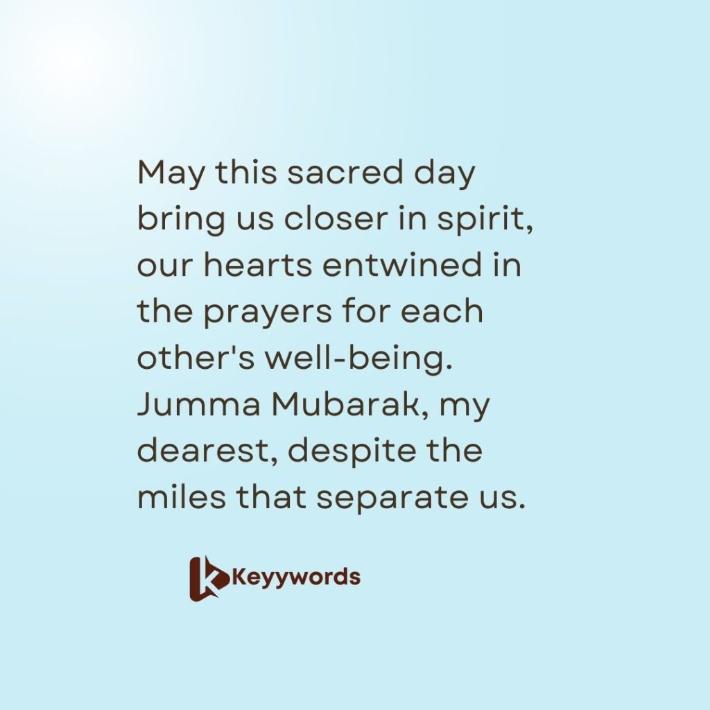 Jummat Mubarak wishes for girlfriend long distance