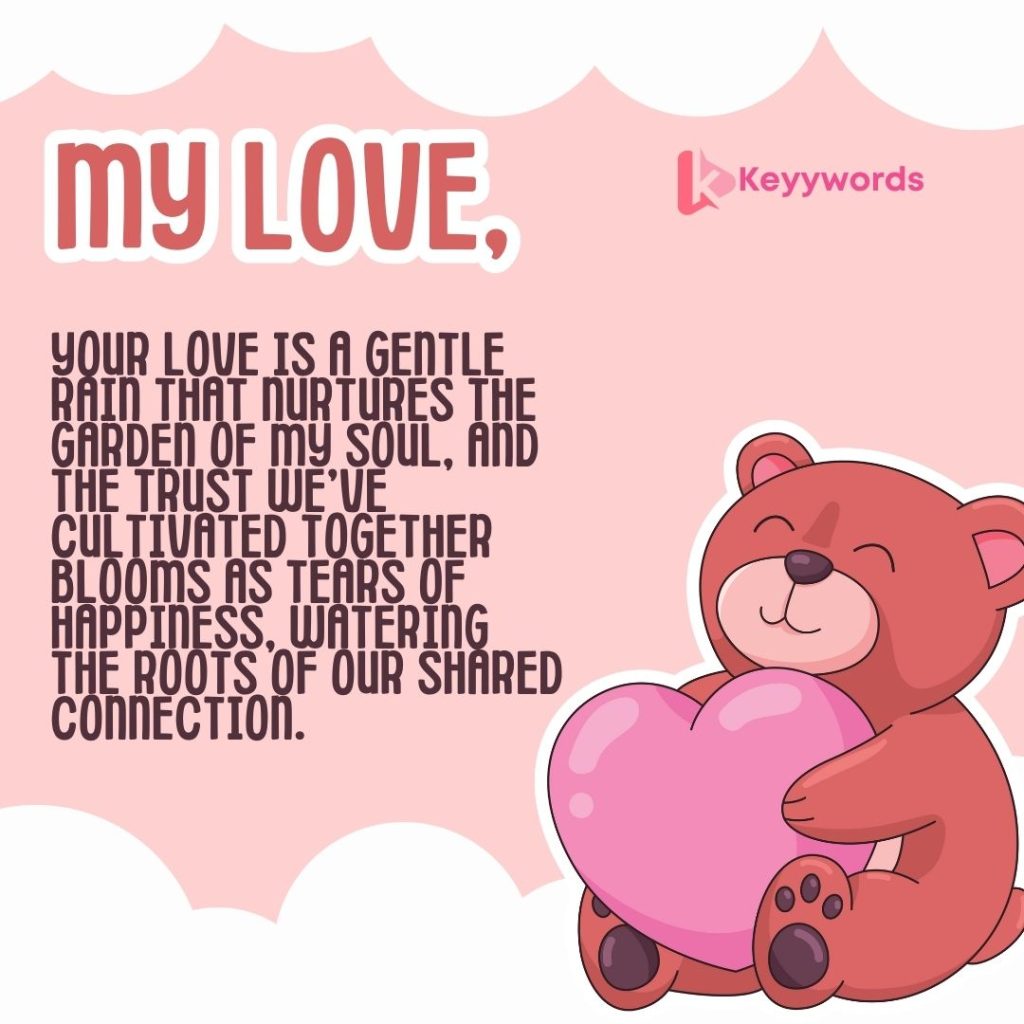 Love and Trust message to melt her heart and make her cry