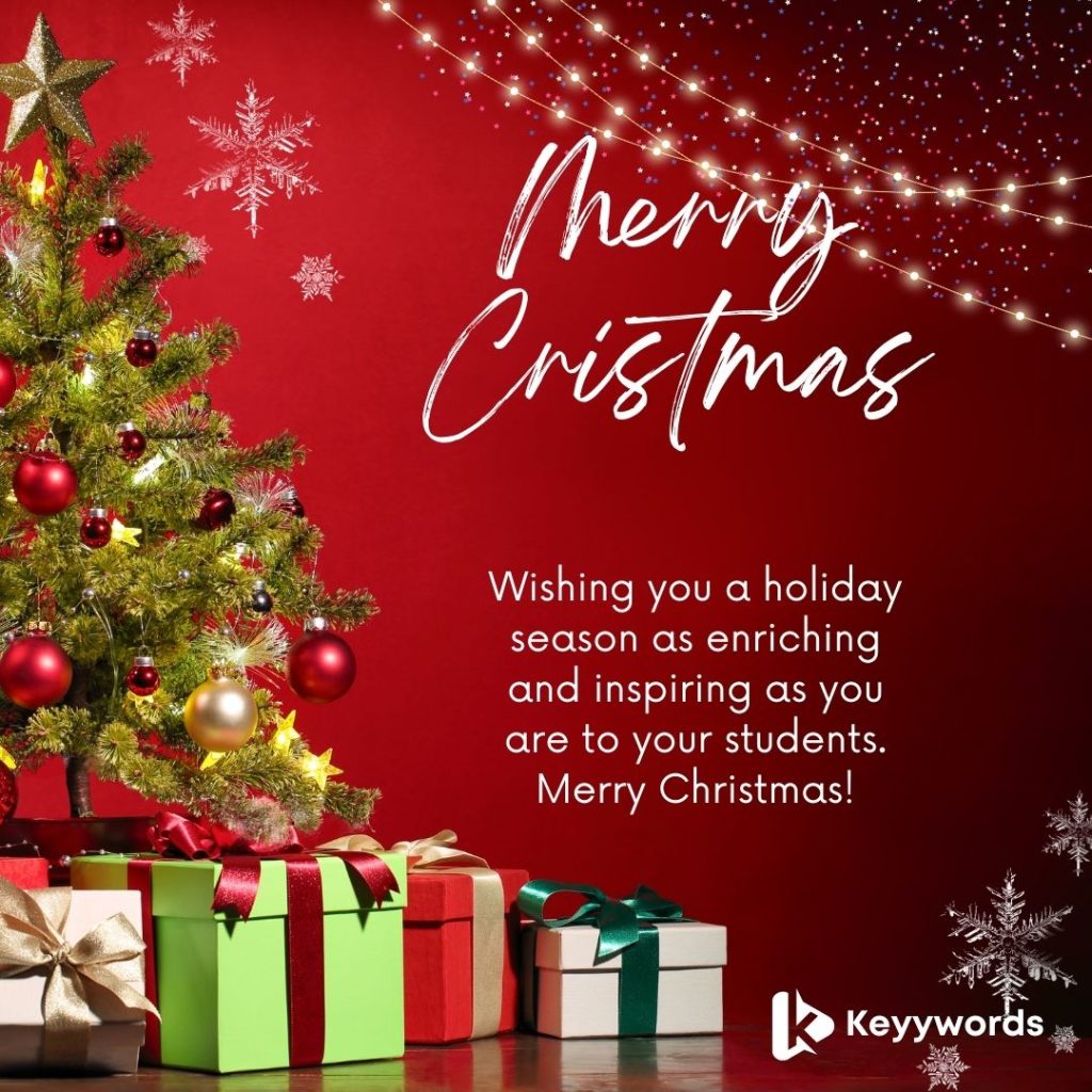 Merry Christmas Wishes For Teacher Professor