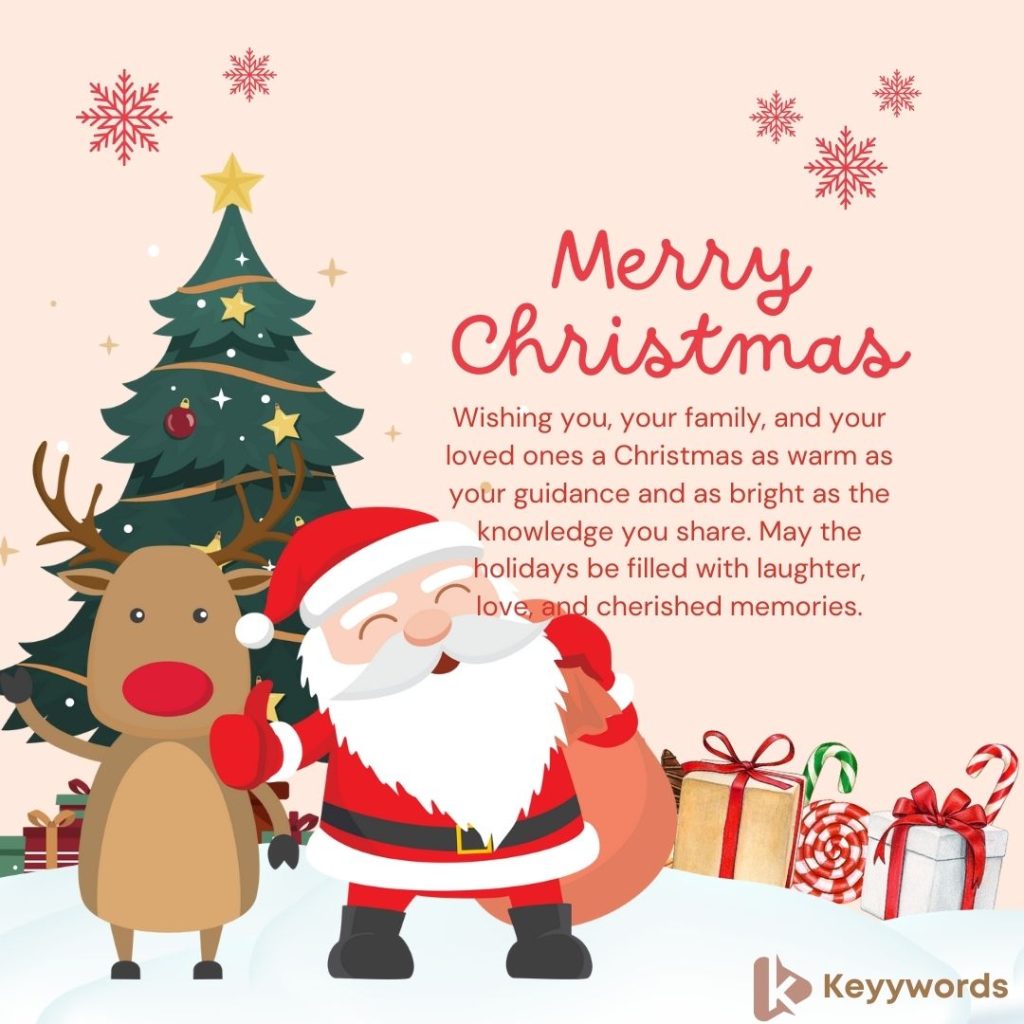 Merry Christmas Wishes For Teacher with family