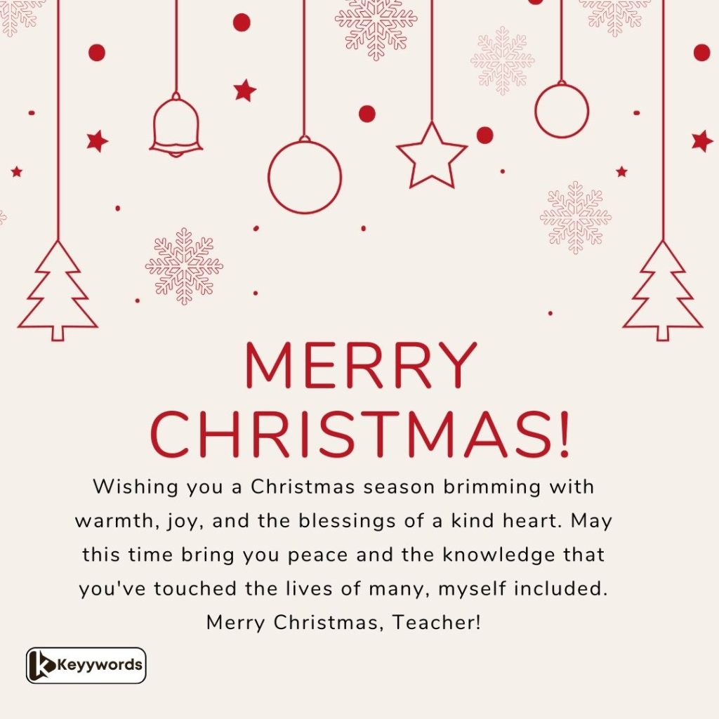 Merry Christmas Wishes For Teacher with prayers