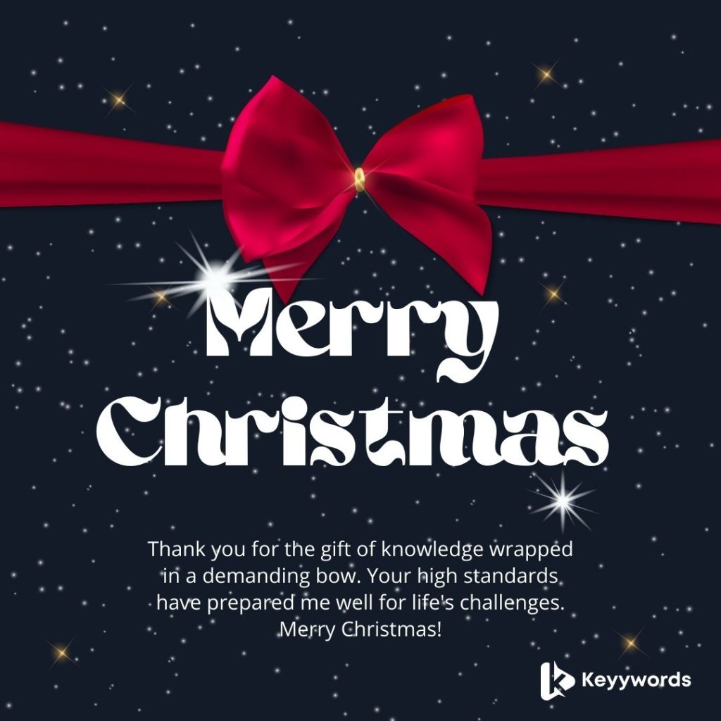Merry Christmas Wishes For strict Teacher