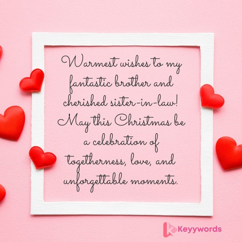 Merry Christmas wishes for brother and sister in law