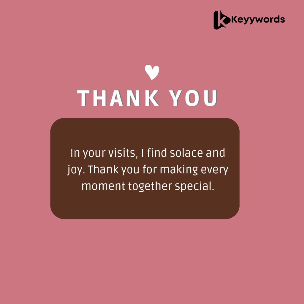 Thank you for visiting message to my love