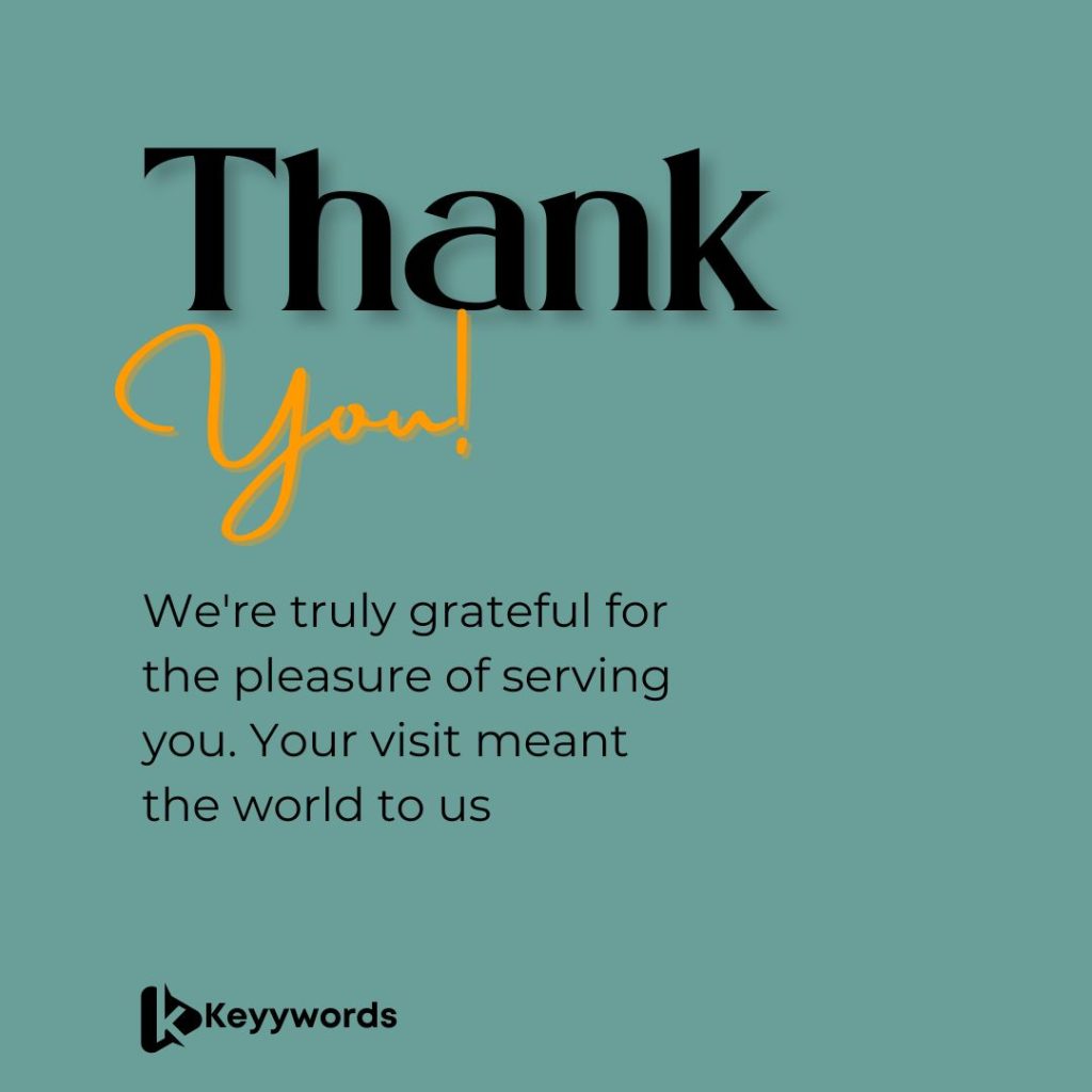 Thank you for visiting us message