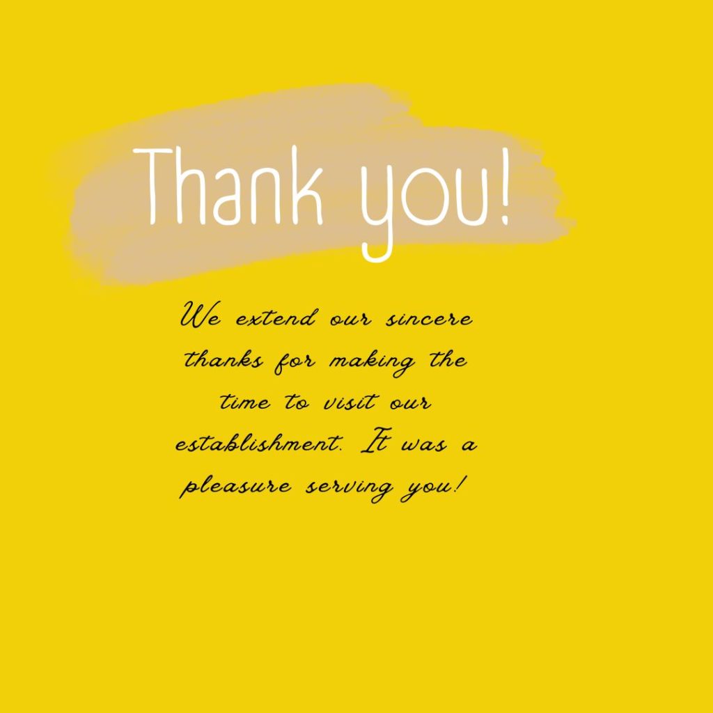 Thank you for visiting us message business