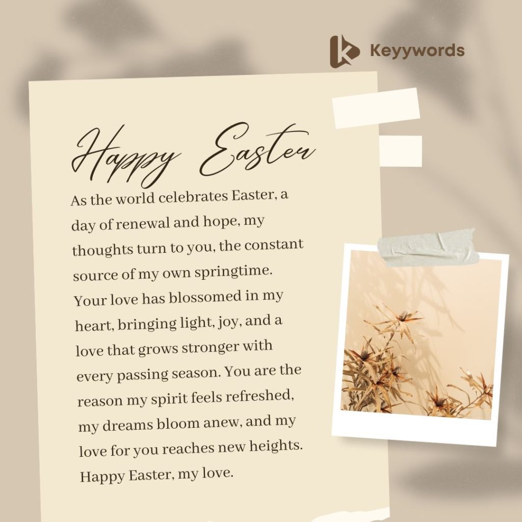 Long love message for her on Easter’s Day