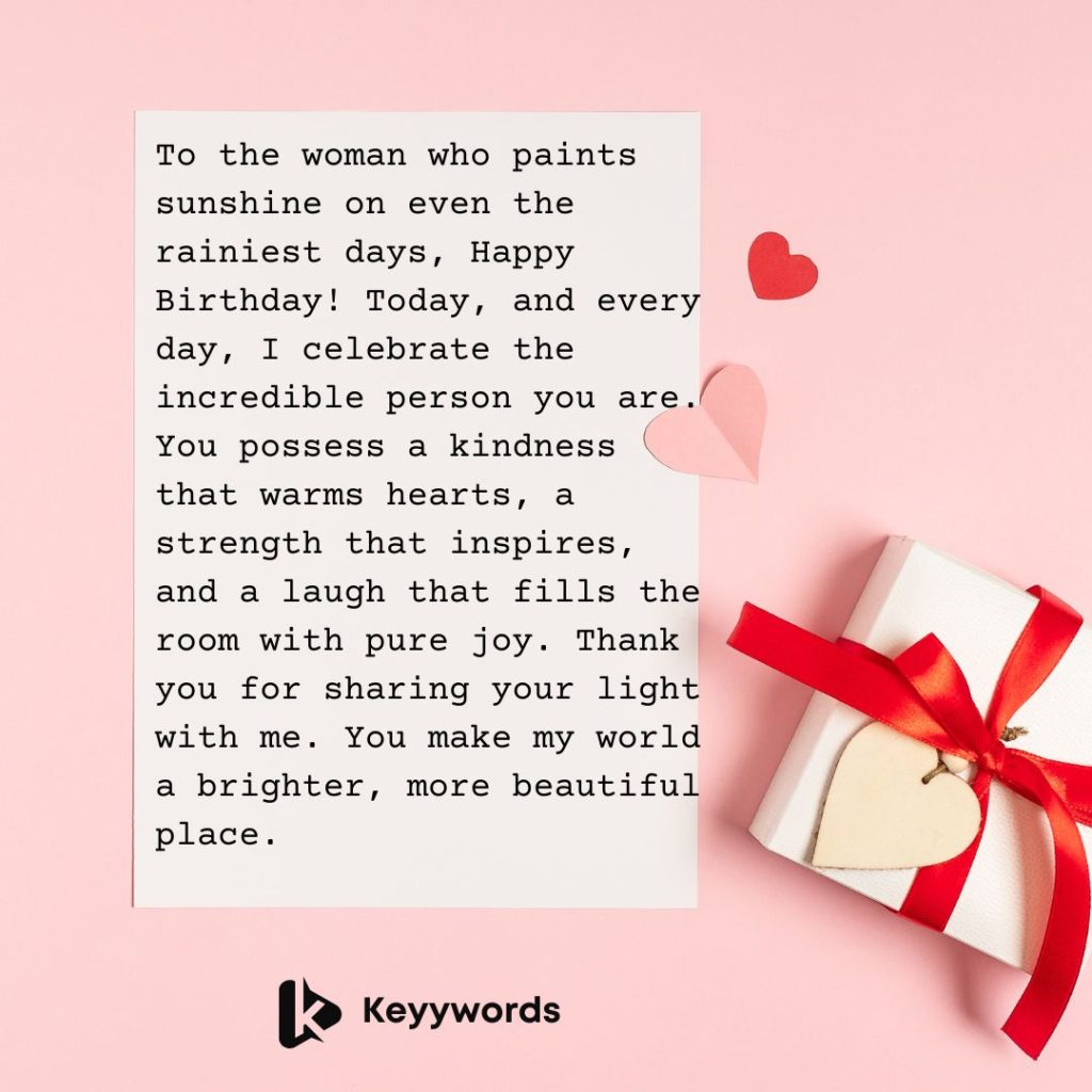 Long love message for her on her birthday