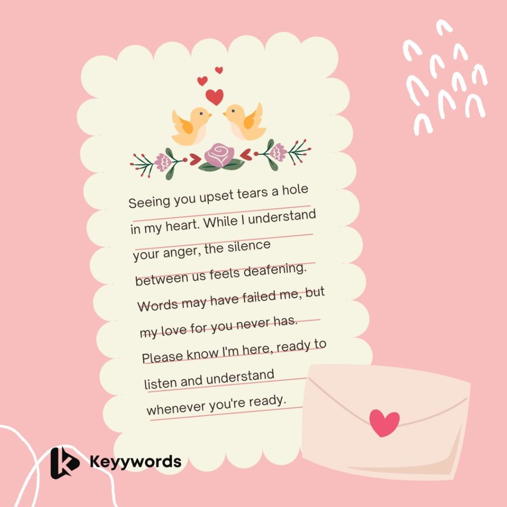 Long love message for her when she is angry