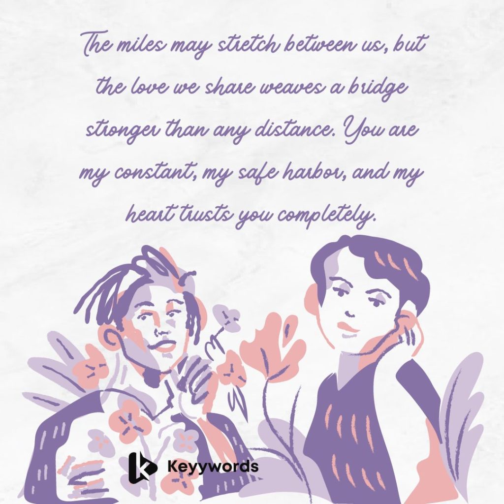 Romantic Love and Trust Messages for Distance Relationship for Him