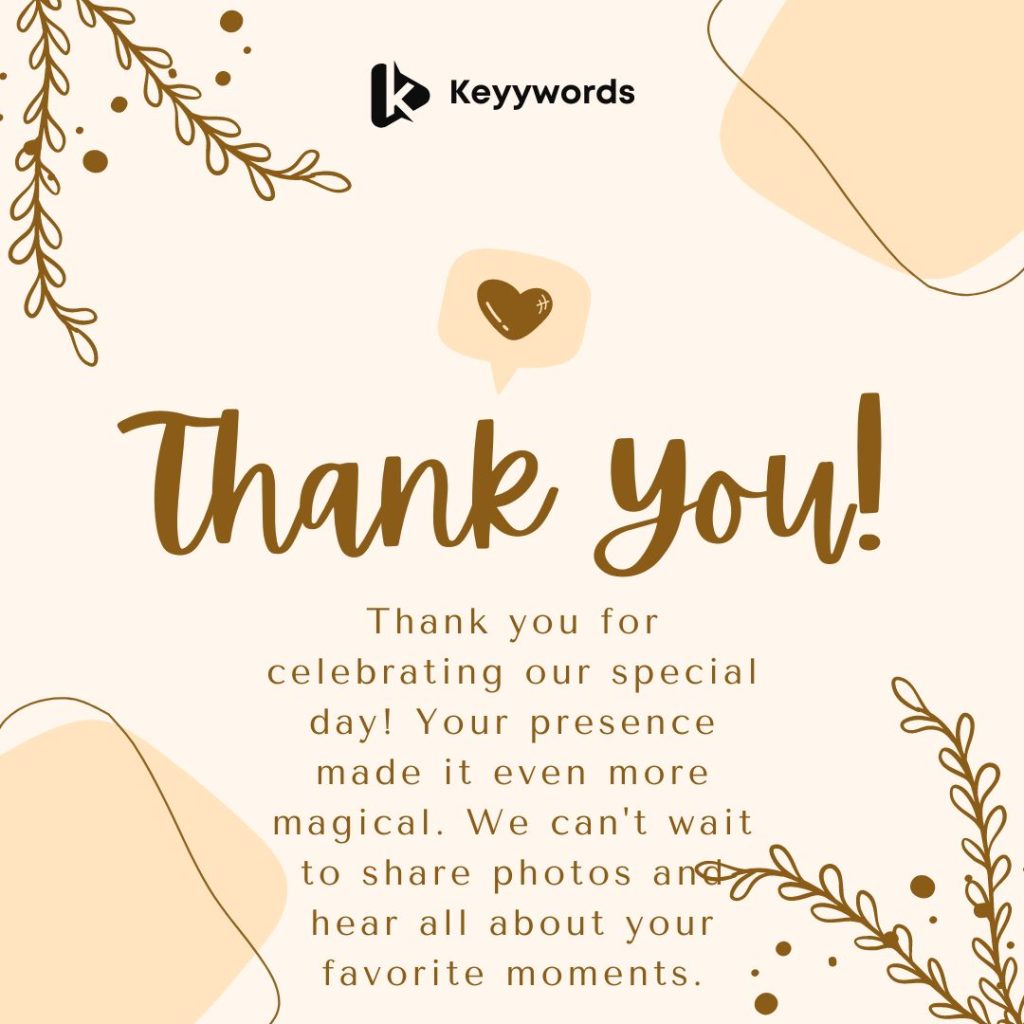 Thank You for the Visit Messages After a Wedding