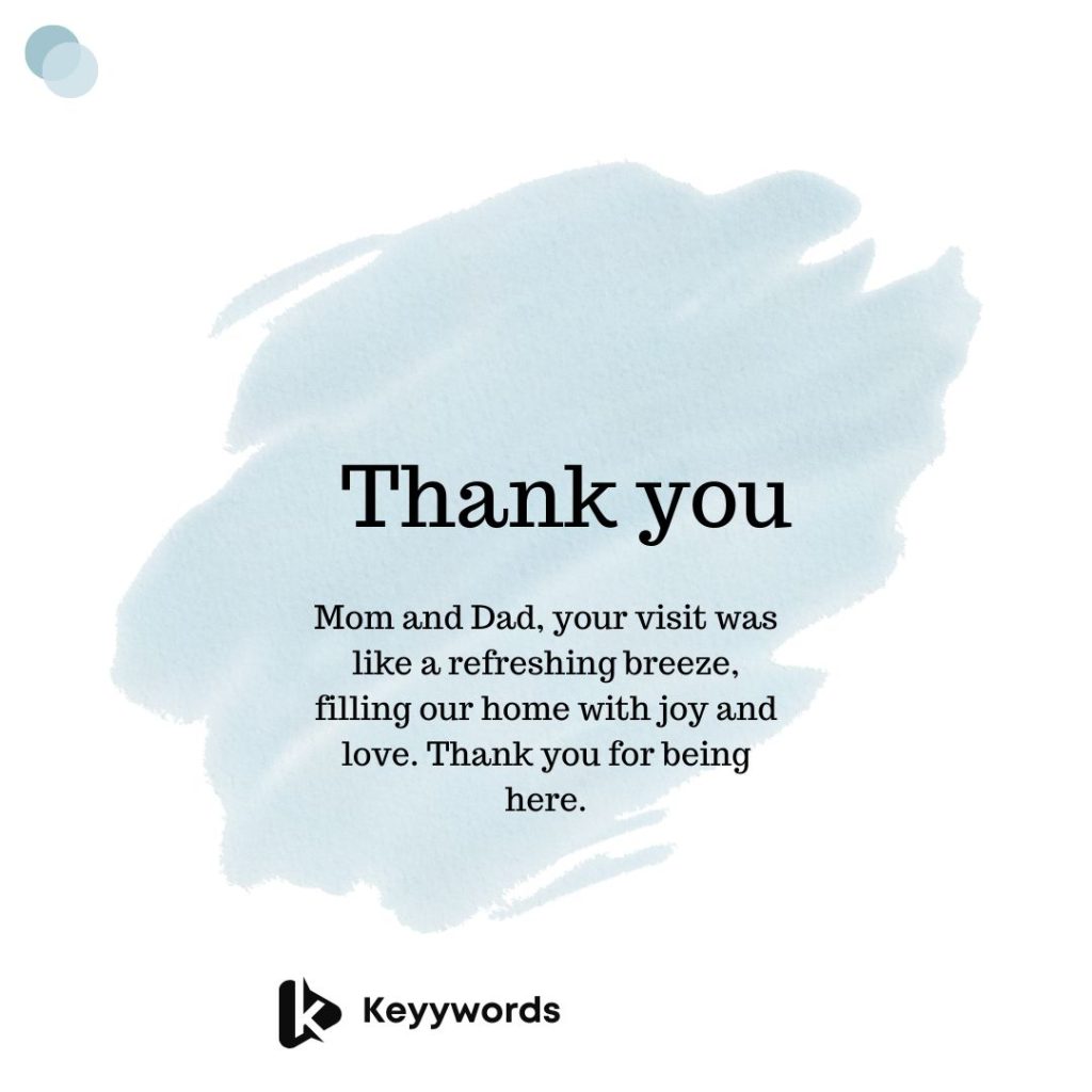 Thank You for the Visit Messages to Parents