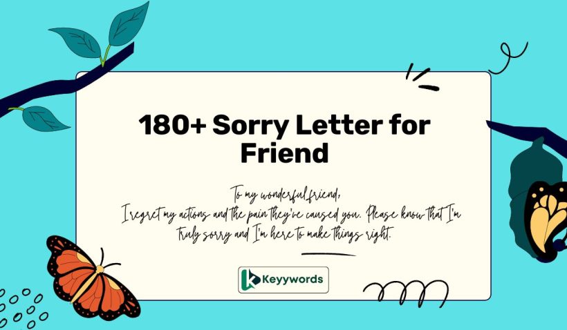 Sorry Letter for Friend