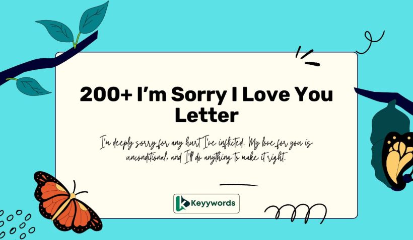 I’m Sorry I Love You Letter