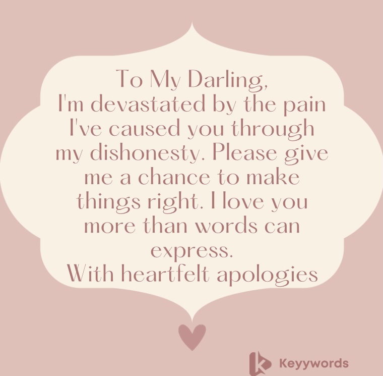 Heartfelt Apology Letter to Boyfriend for Lying
