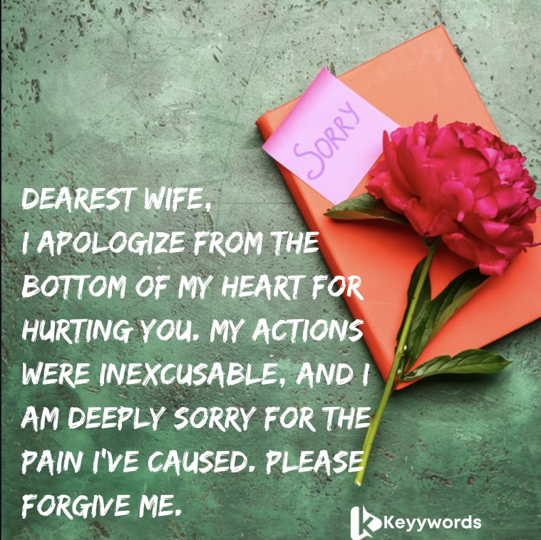 Beautiful Apology Letter to Wife for Hurting Her