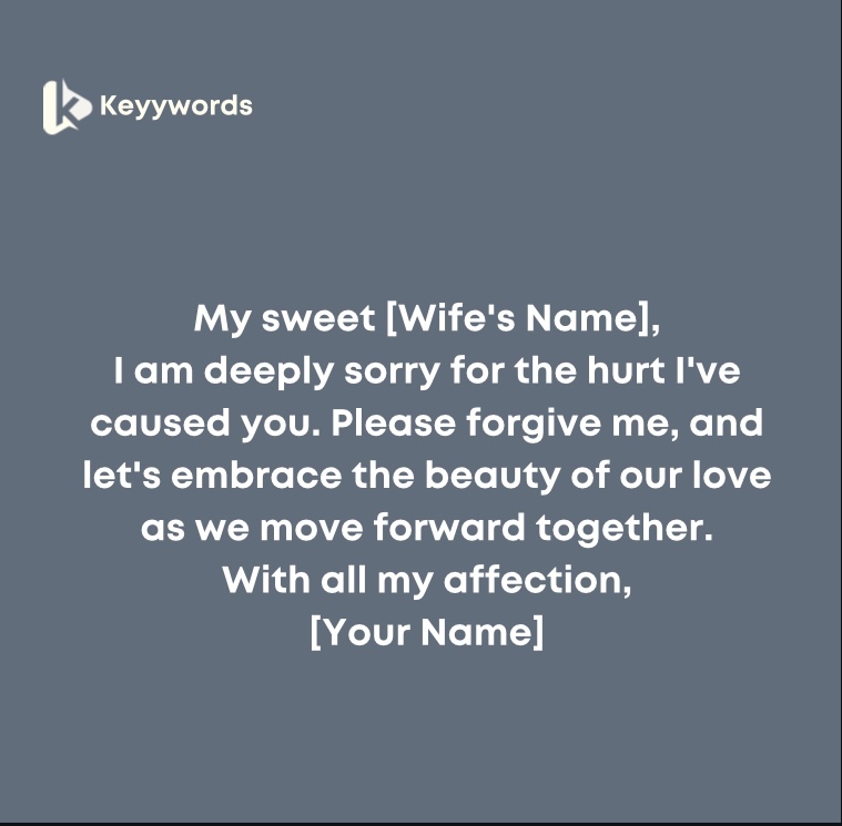 Love Letter of Forgiveness for Wife
