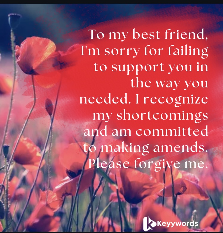 I’m Sorry I Failed You Letter for Best Friend