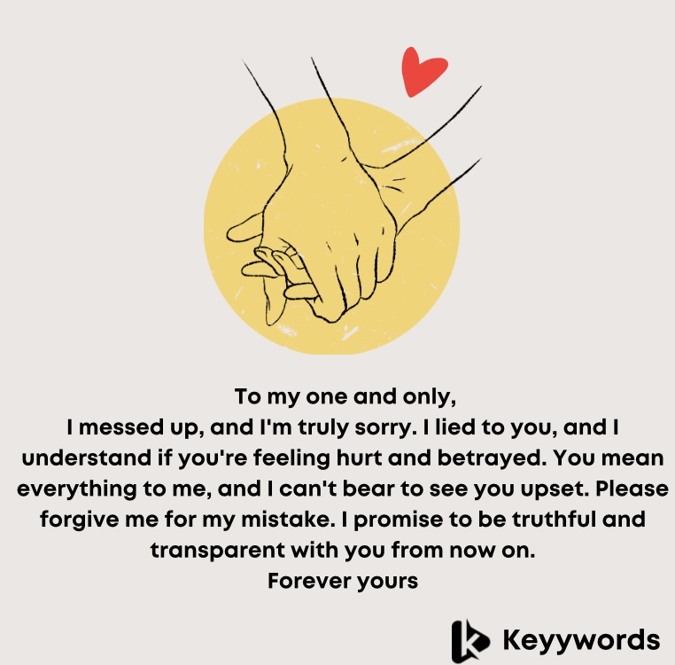 Deeply Sorry Apology Letter to Boyfriend for Lying