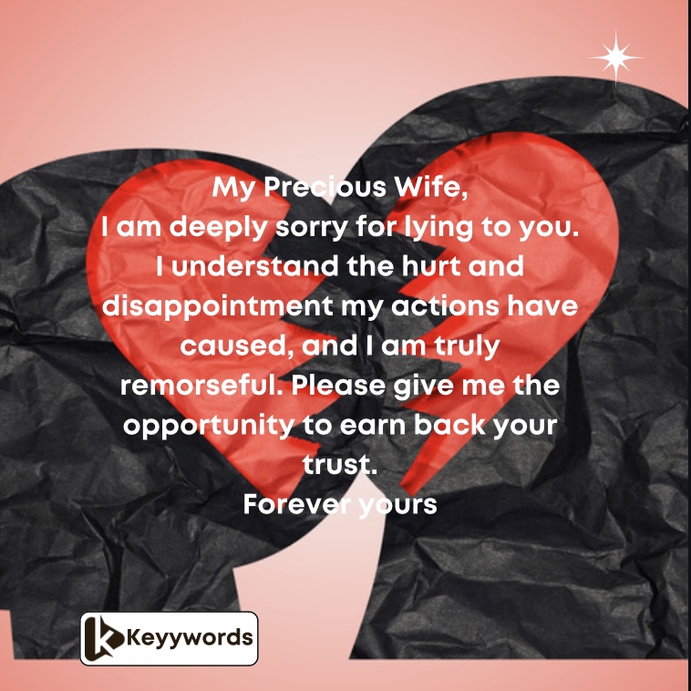 A Beautiful Apology Letter to the Wife for Lying