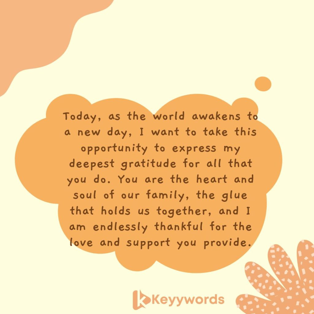 A good morning paragraph for my mother