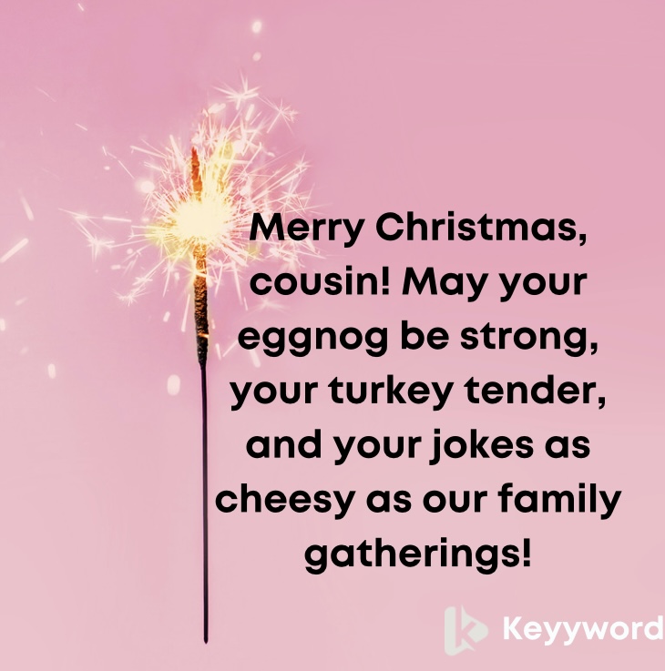 Hilarious Merry Christmas wishes for male cousins