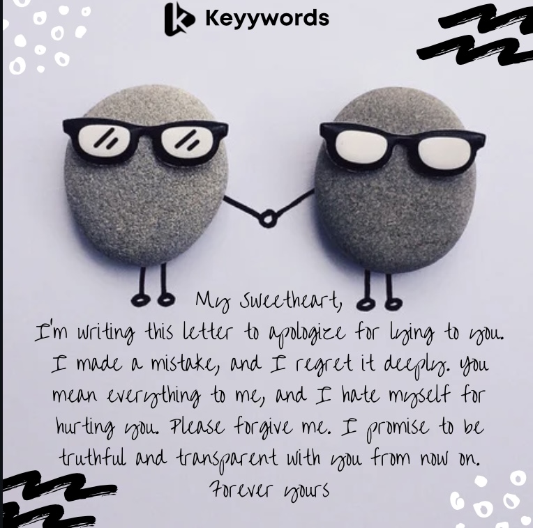 A Romantic and Short Apology Letter to a Boyfriend for Lying