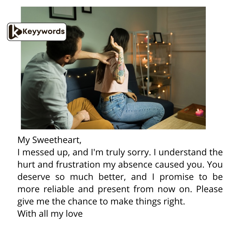Beautiful Apology Letter to Wife for Not Showing Up