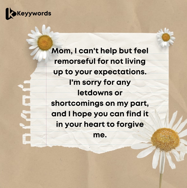 I’m Sorry I Failed You Letter for Mother