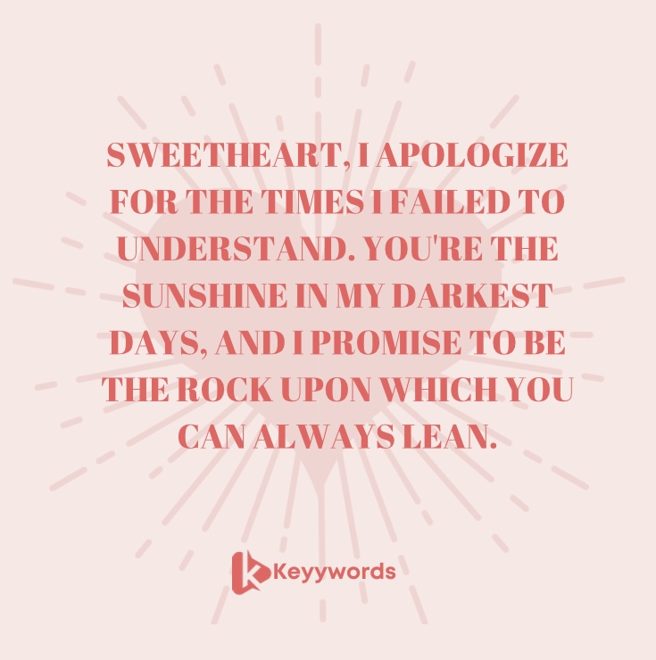 A beautiful sorry message to the wife