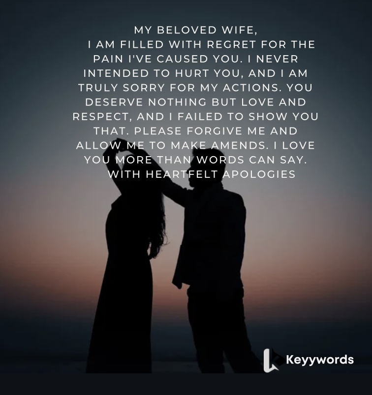 Beautiful Apology Letter to Wife
