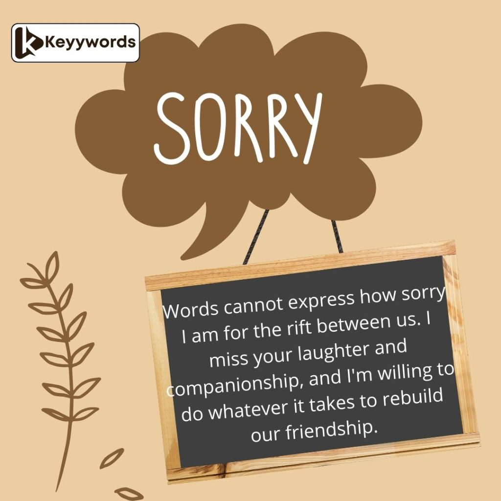 I'm sorry paragraphs for your best friend after a fight