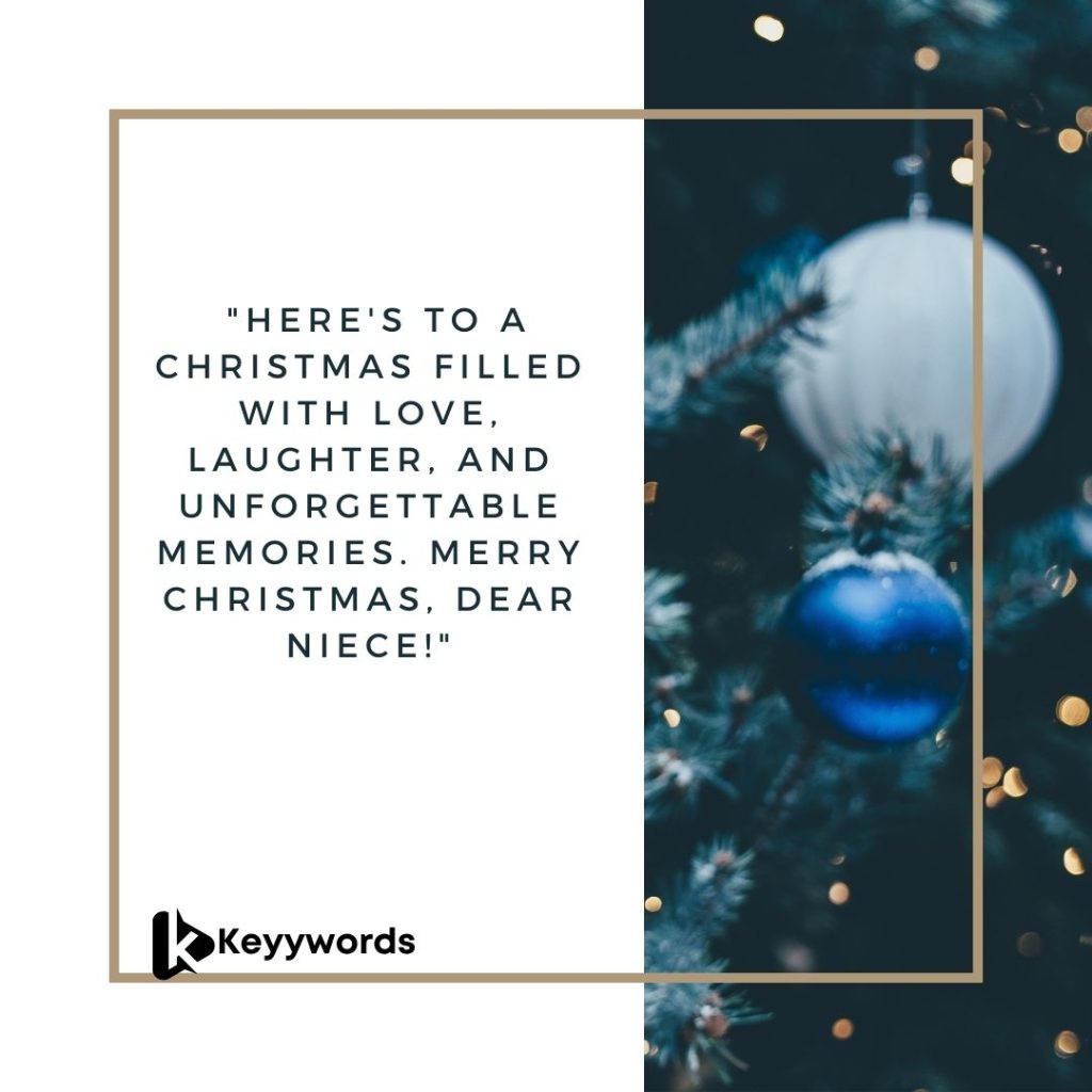 Merry Christmas greetings for my niece