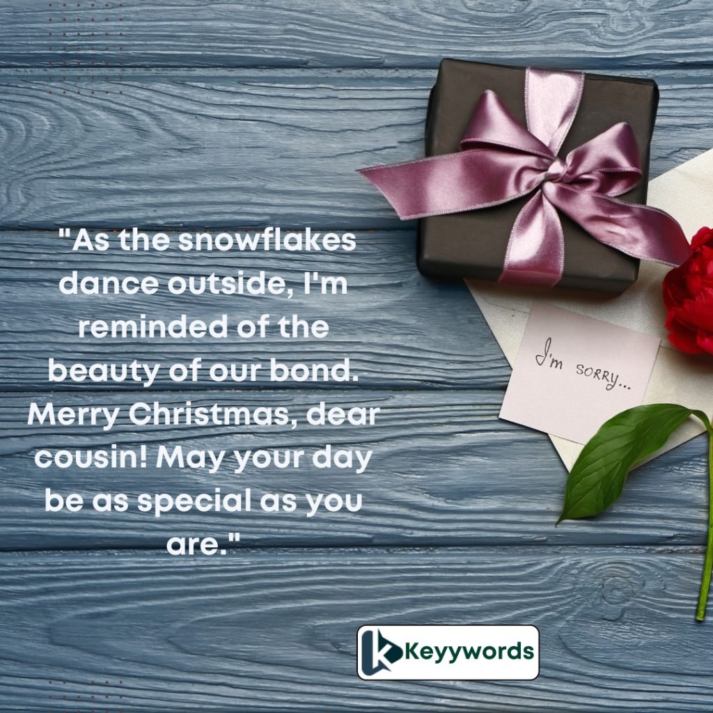 Merry Christmas Greetings for Female Cousin Faraway