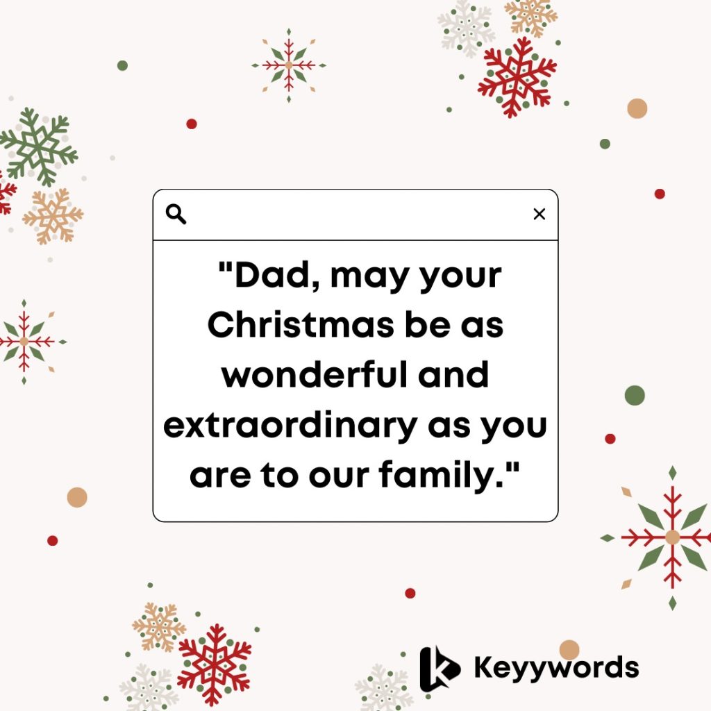 Merry Christmas greetings for Father