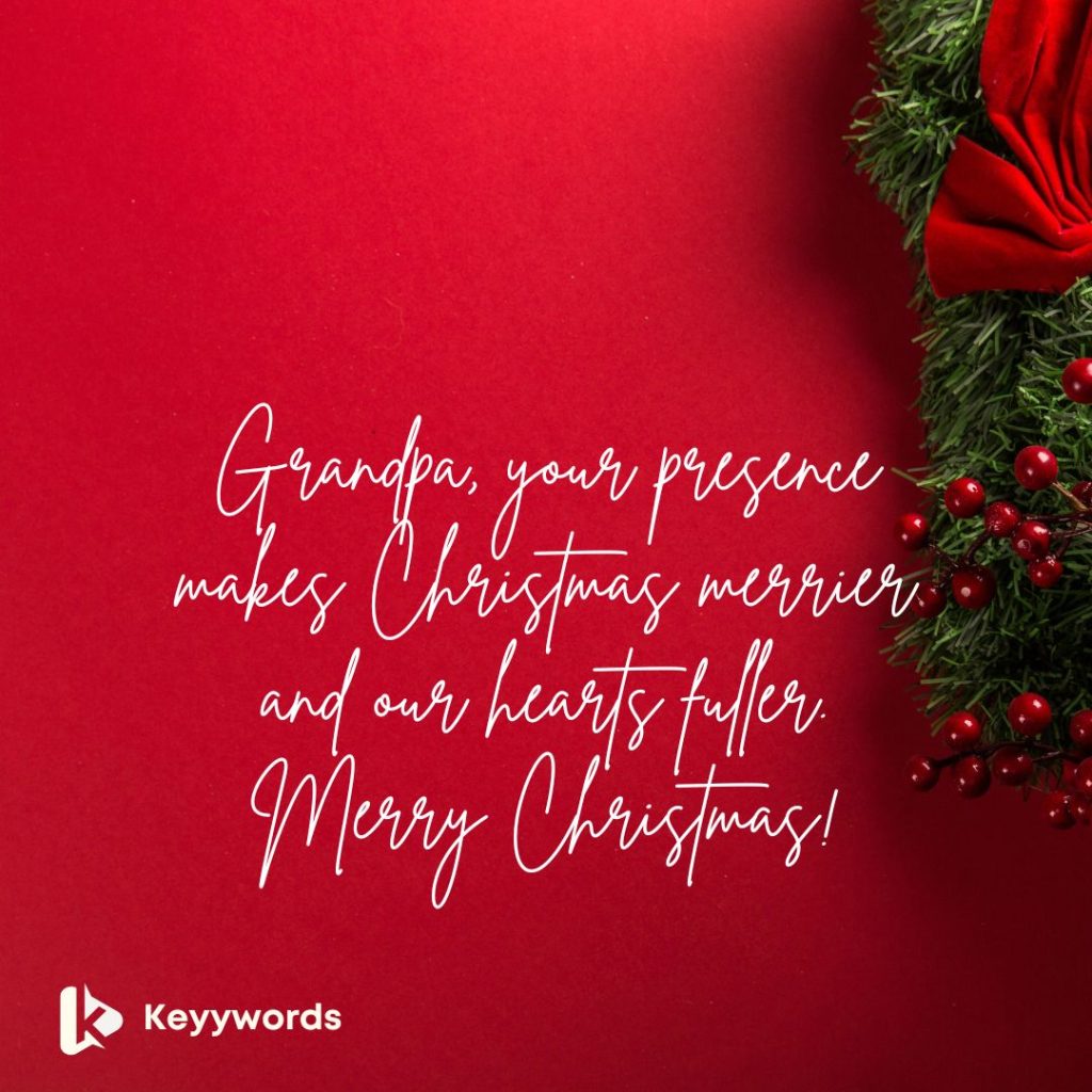 Merry Christmas wishes for Grandpa from Grandson
