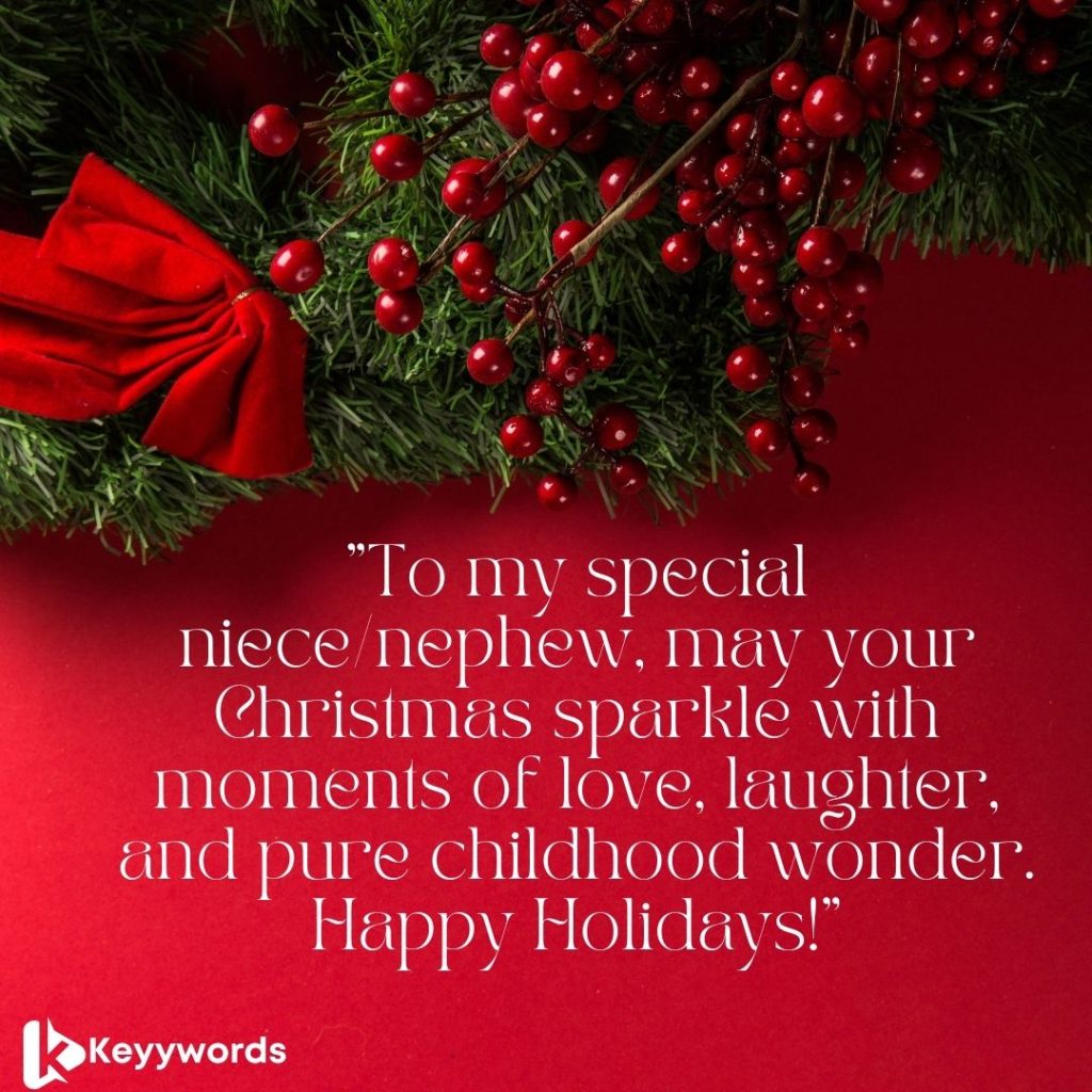Merry Christmas Greetings for Niece/Nephew