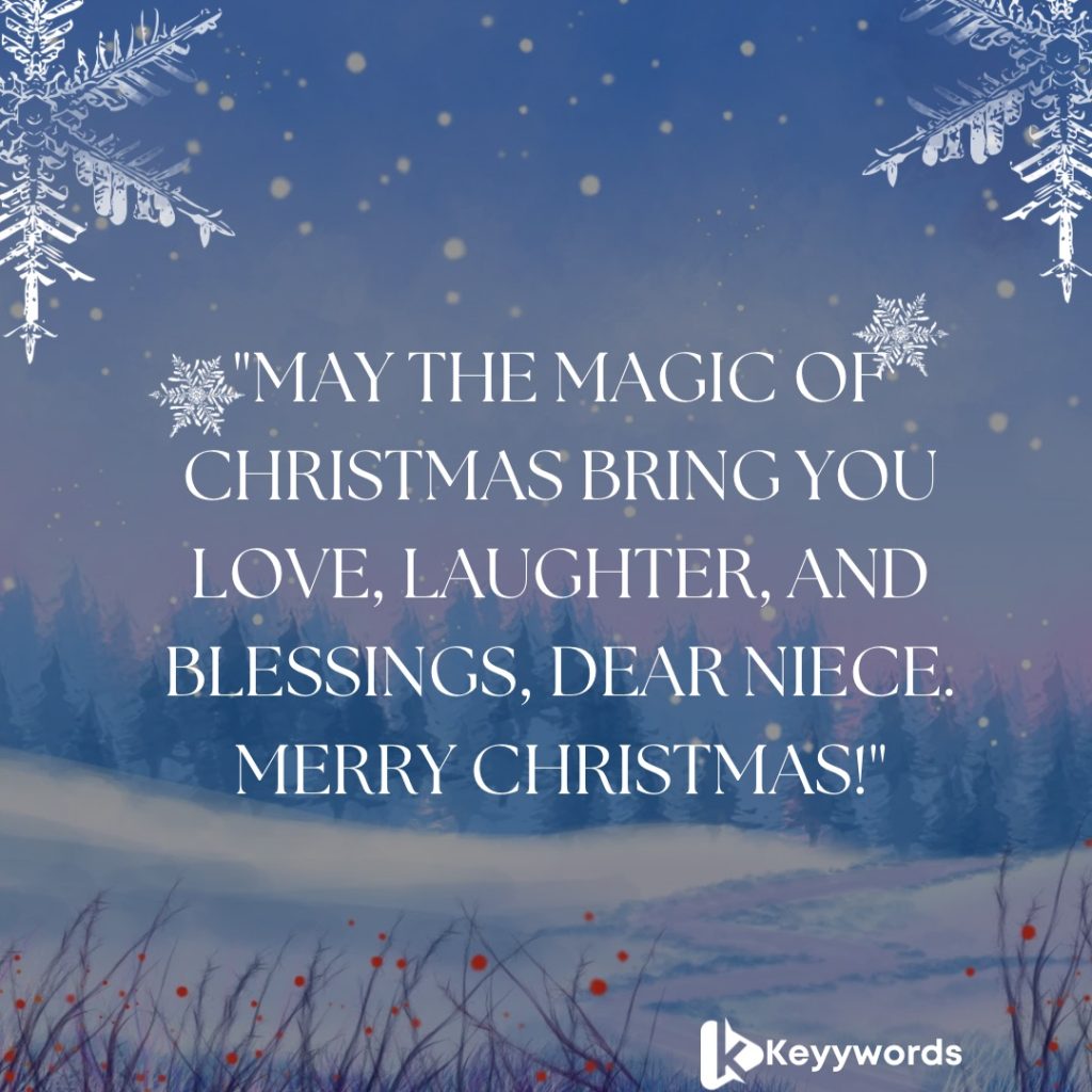 Merry Christmas Card Wishes for Niece